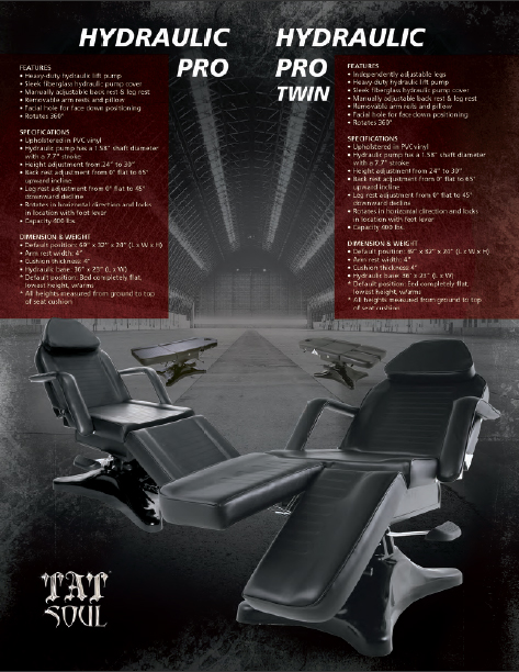 Tattoo Shop Equipment – Tattoo Client Chair – RTC-624B-Hydraulic Pro Twin